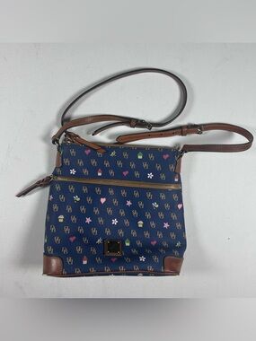 Dooney & Bourke Gretta Hearts Cupcakes Flowers Stars Bees Blue Crossbody Bag